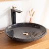 Lavabo encimera redondo cuarto de baño Lysom 45 cm negro