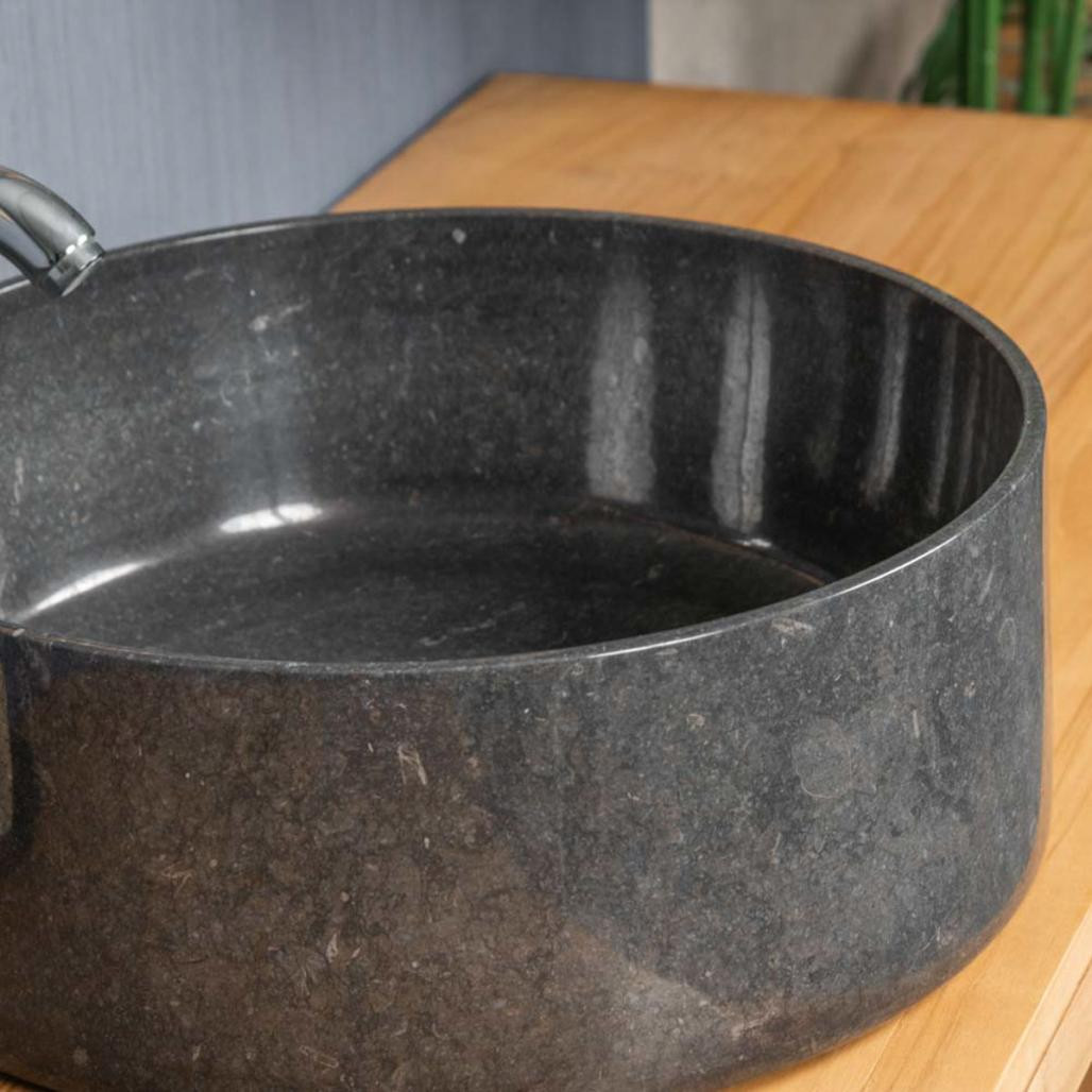 Lavabo encimera redondo grande Ulysse 40 cm negro Lavabo encimera redondo grande Ulysse 40 cm negro