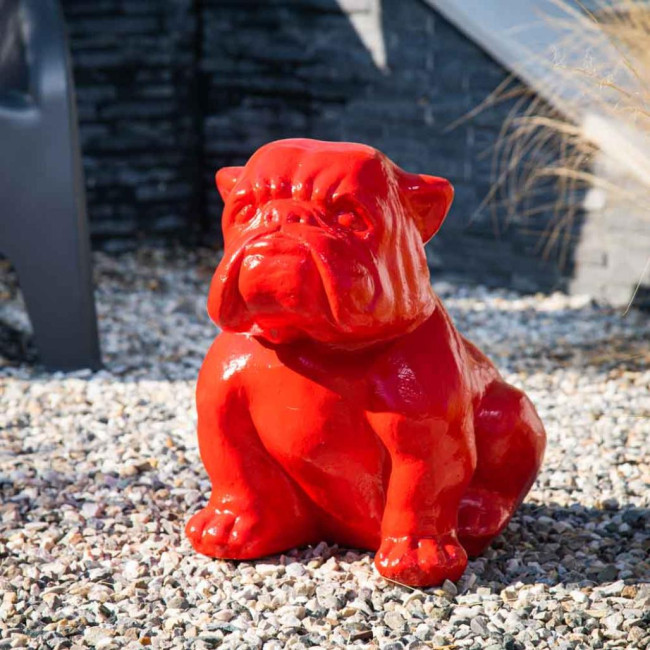 Estatua jardàn bulldog roja 40cm