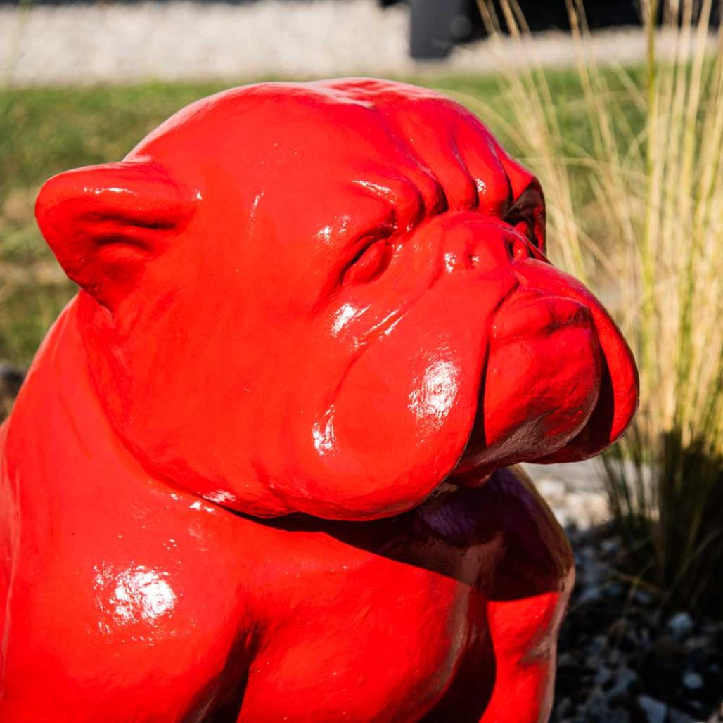 Estatua jardàn bulldog roja 40cm Estatua jardàn bulldog roja 40cm
