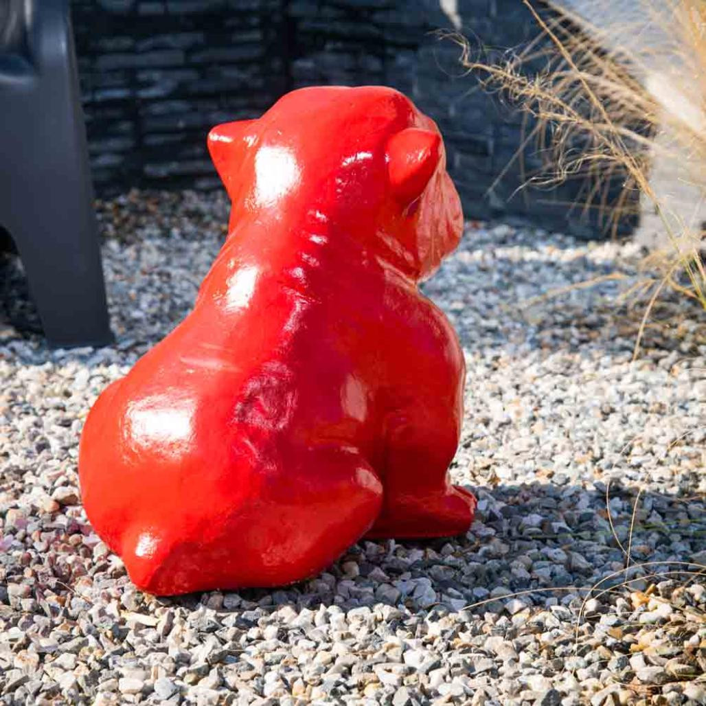 Estatua jardàn bulldog roja 40cm Estatua jardàn bulldog roja 40cm