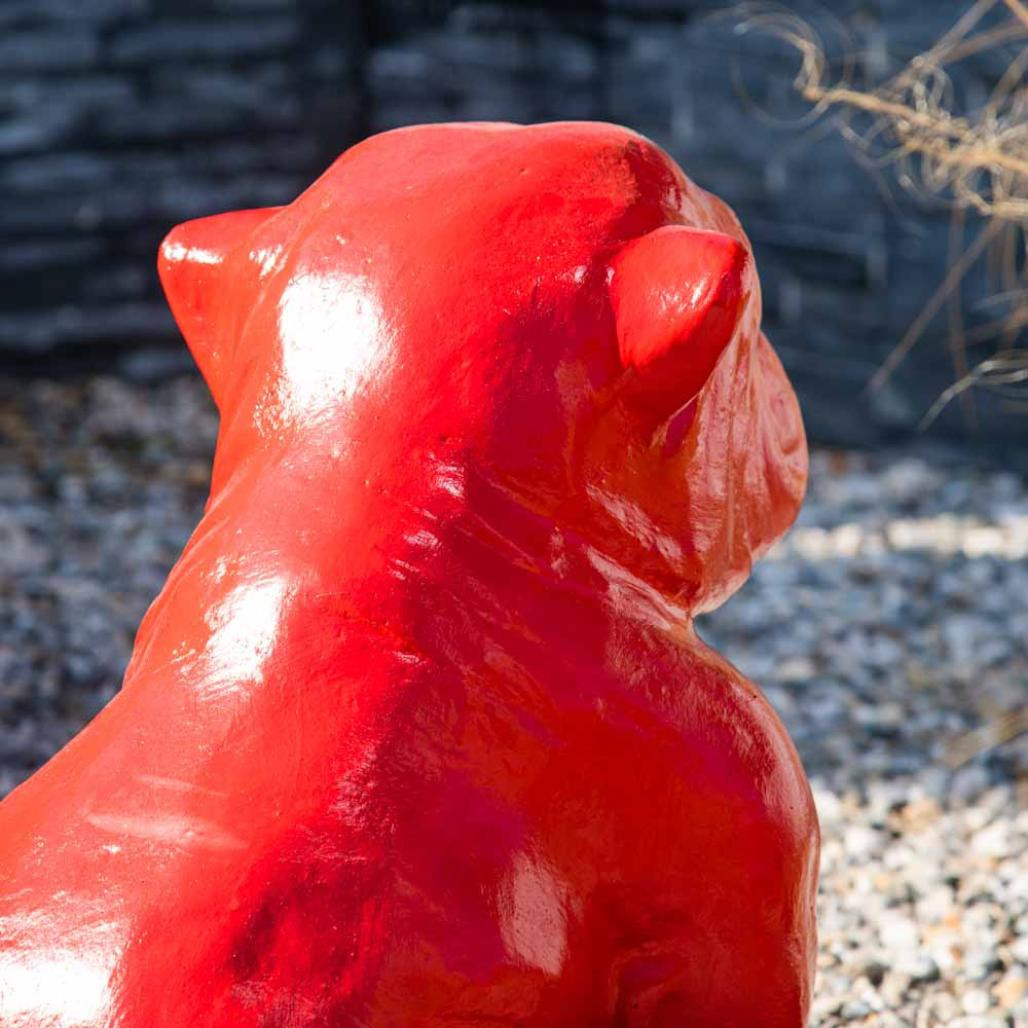 Estatua jardàn bulldog roja 40cm Estatua jardàn bulldog roja 40cm