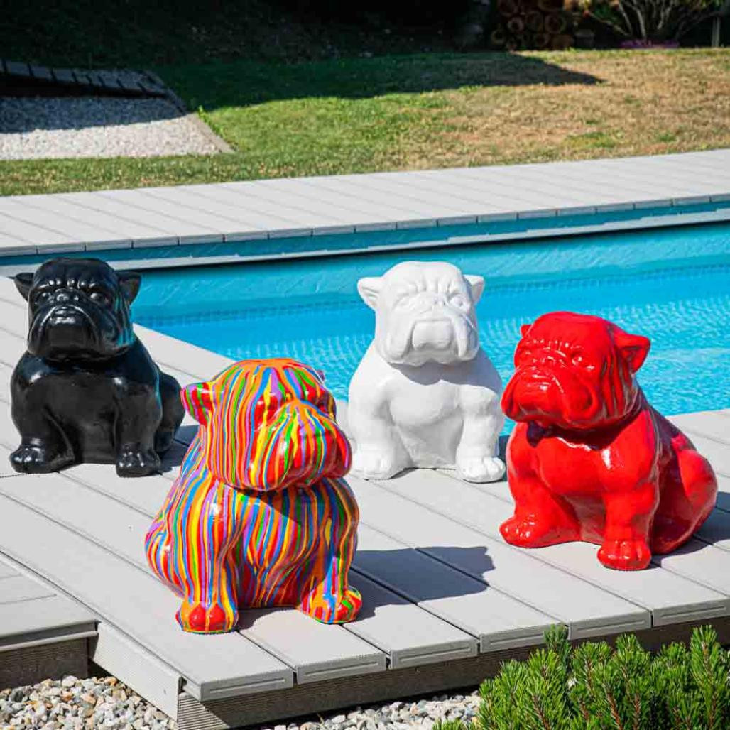 Estatua jardàn bulldog roja 40cm Estatua jardàn bulldog roja 40cm