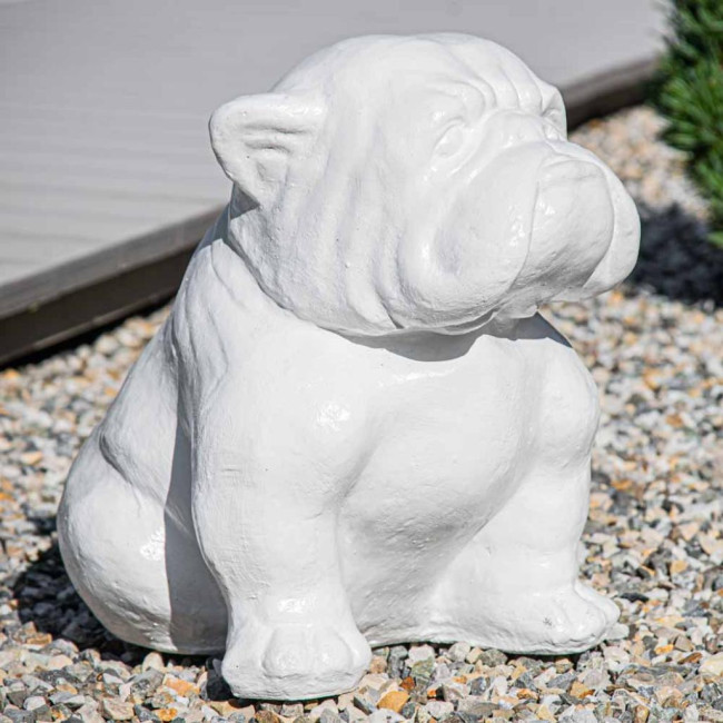 Estatua moderna perro bulldog blanco 40cm