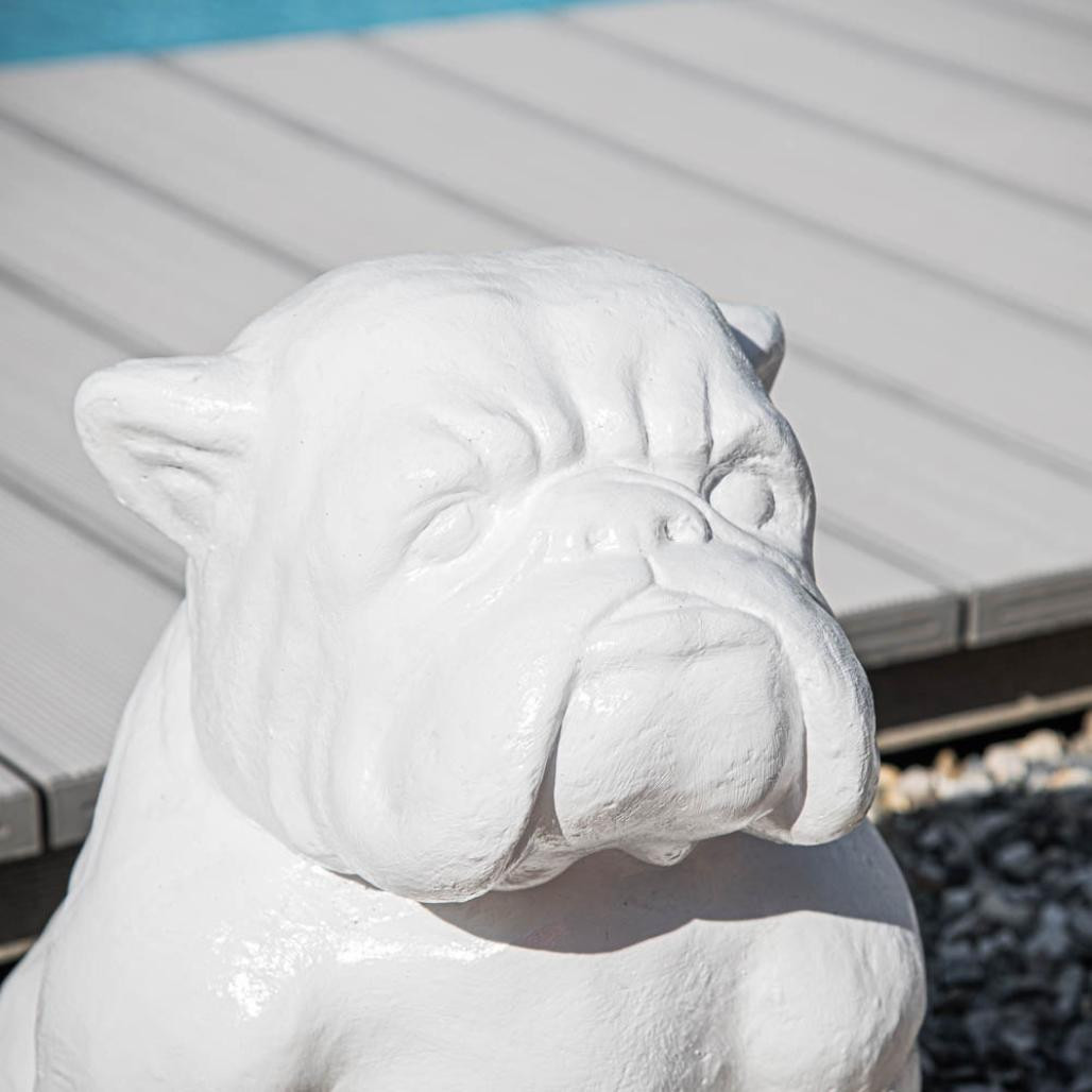 Estatua moderna perro bulldog blanco 40cm