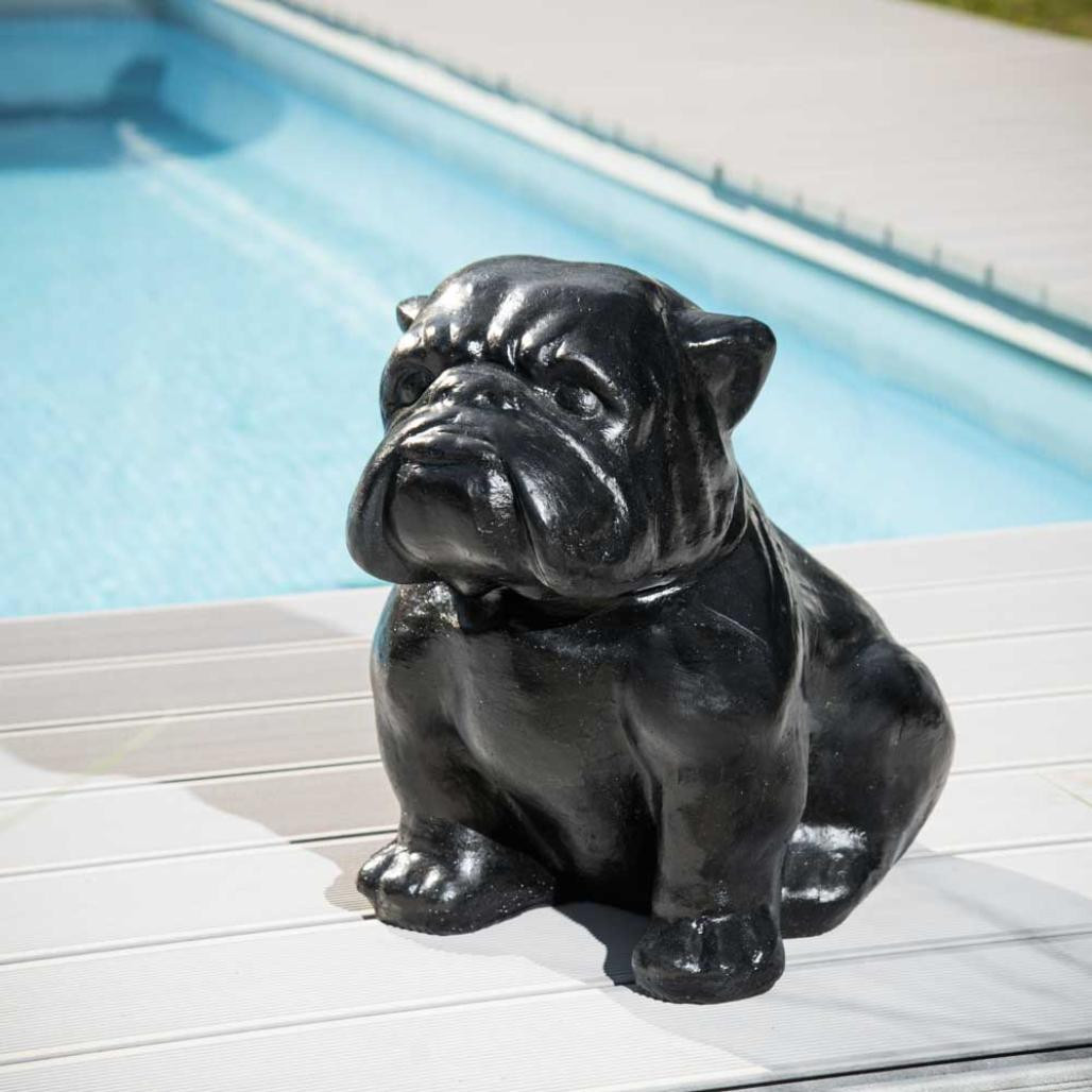 Escultura contemporànea bulldog negro 40cm