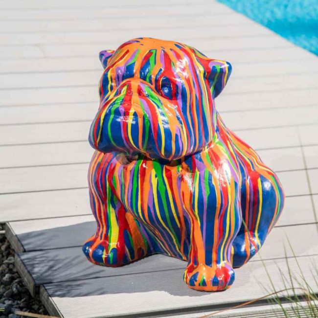 Estatua jardàn deco moderno bulldog trash 40cm