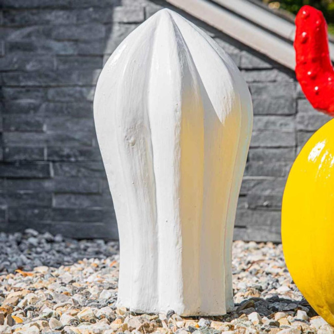 Escultura de cactus jardàn deco blanco 30cm