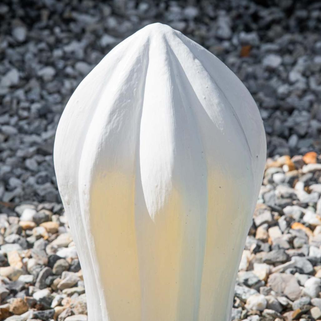Escultura de cactus jardà­n deco blanco 30cm