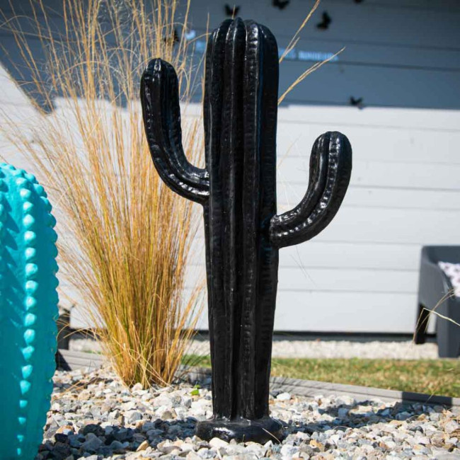 Escultura moderna cactus negro 50cm