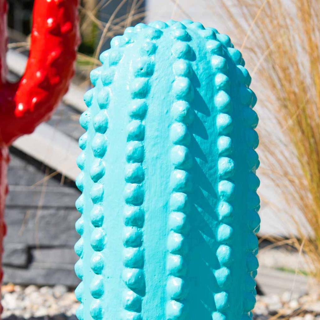 Estatua cactus deco de jardàn azul 30cm Estatua cactus deco de jardàn azul 30cm