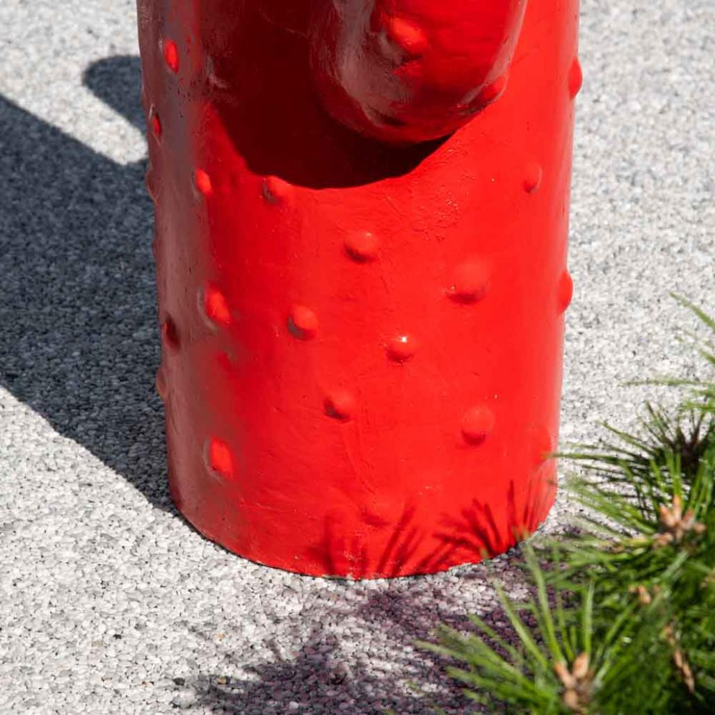 Decoración jardà­n cactus rojo modelo grande 105 cm