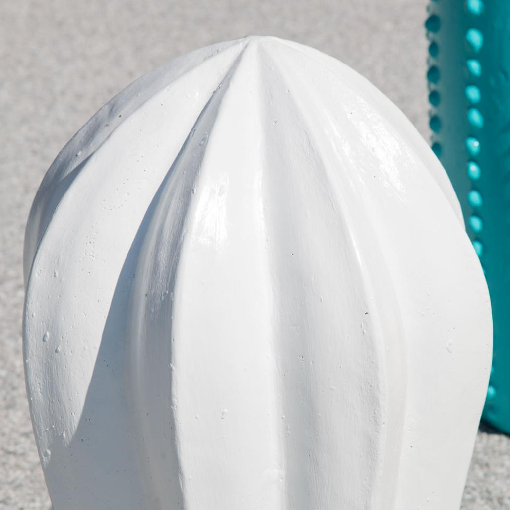 Escultura jardà­n cactus blanco 70 cm