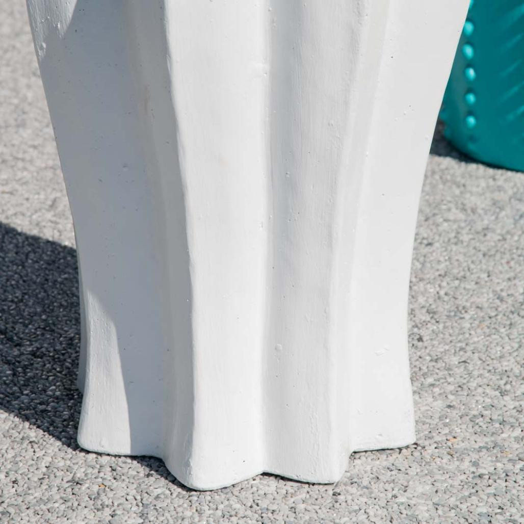 Escultura jardà­n cactus blanco 70 cm