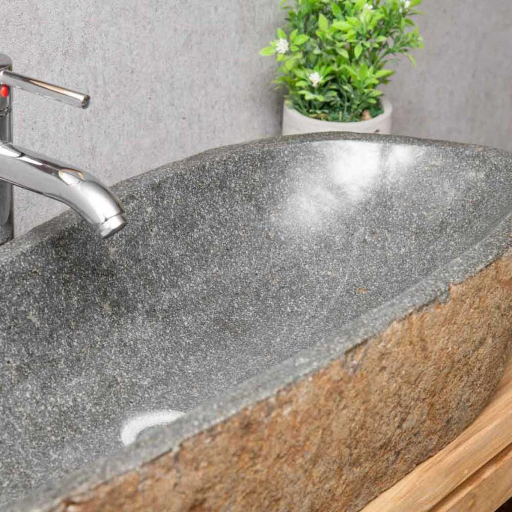 Gran lavabo de piedra de rio 80cm.