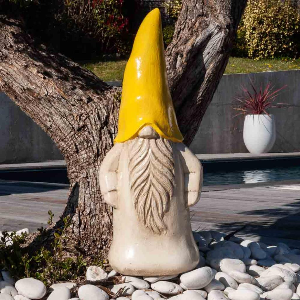 Estatua gnomo a color amarillo 50cm Estatua gnomo a color amarillo 50cm