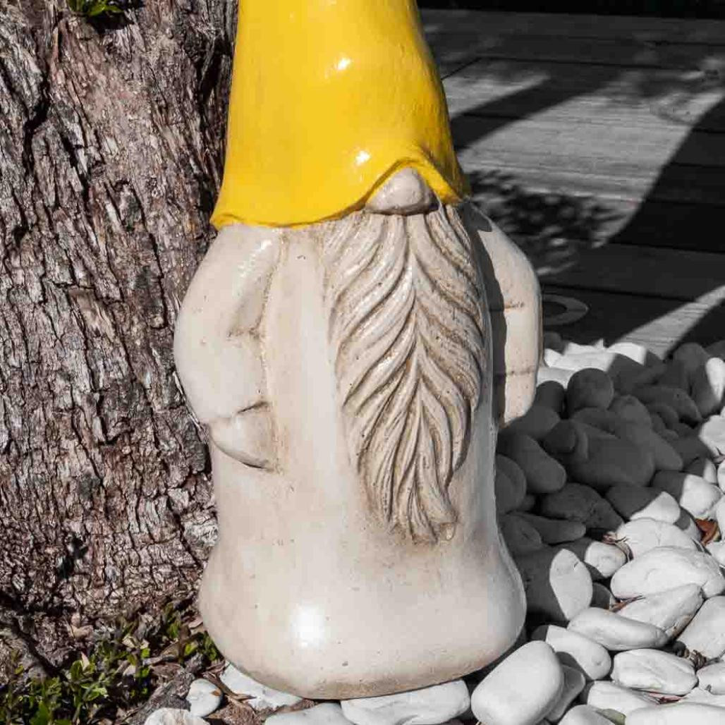 Estatua gnomo a color amarillo 50cm Estatua gnomo a color amarillo 50cm