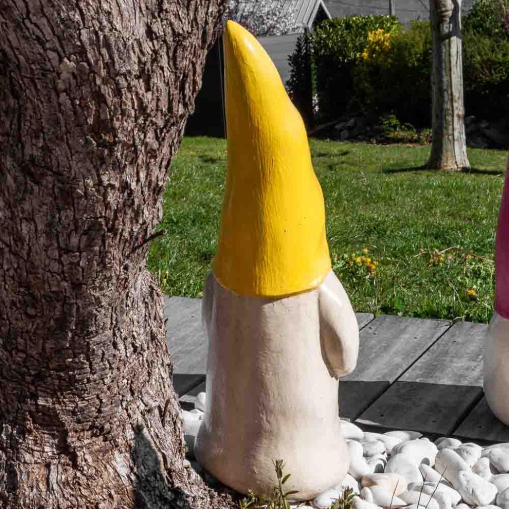 Estatua gnomo a color amarillo 50cm Estatua gnomo a color amarillo 50cm