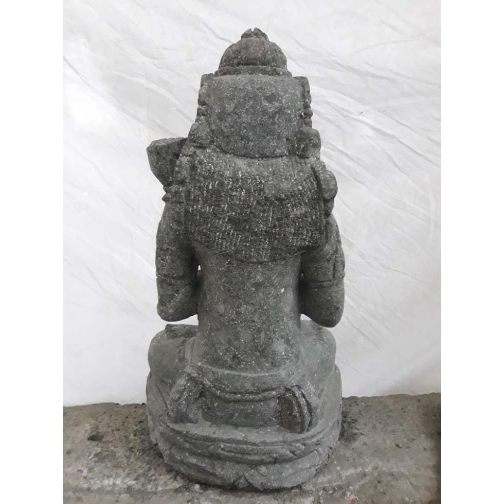 Estatua de jardin diosa balinesa con flor de piedra natural 50 cm Estatua de jardin diosa balinesa con flor de piedra natural 50 cm