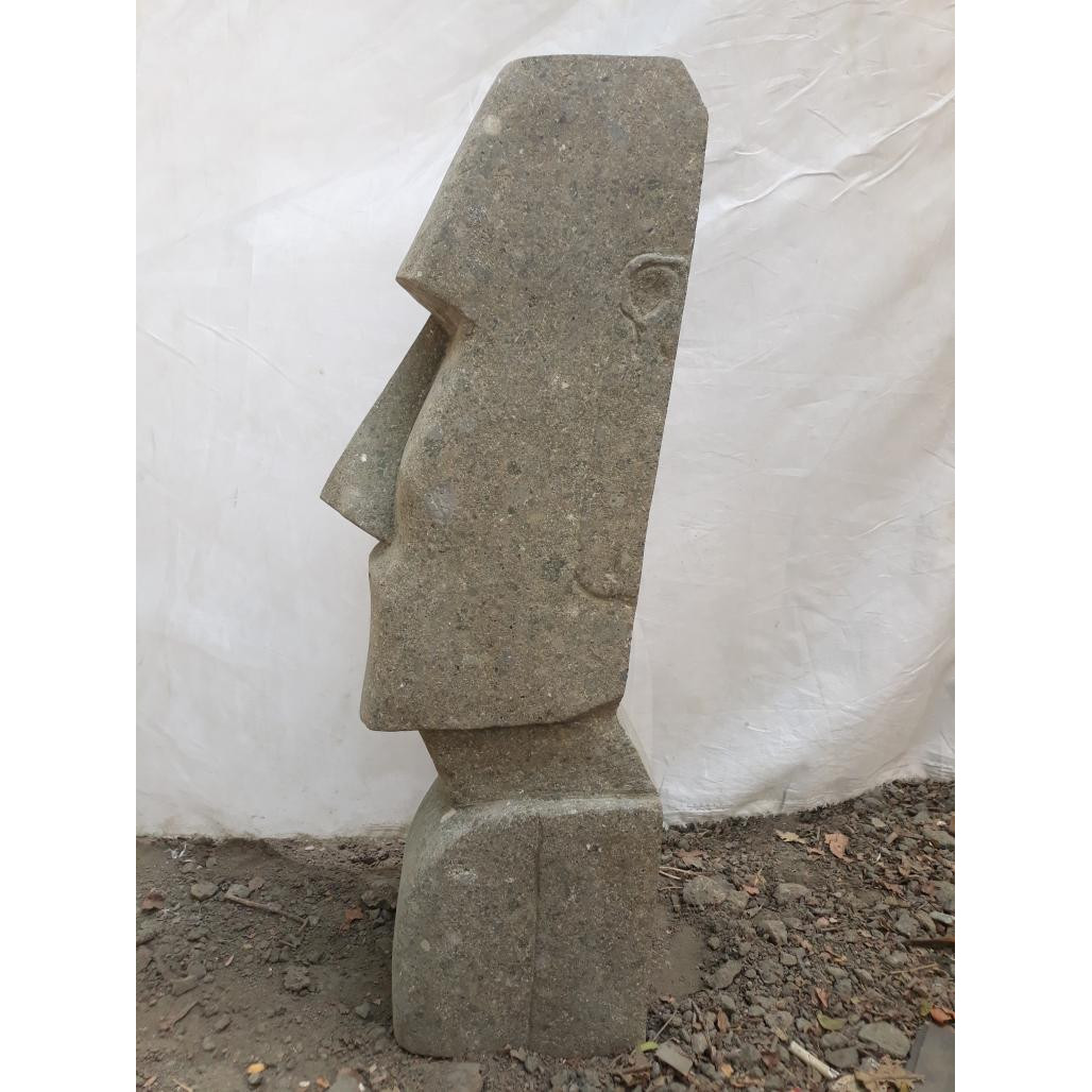 Estatua jardàn zen moaï isla de pascua de piedra 60 cm Estatua jardàn zen moaï isla de pascua de piedra 60 cm