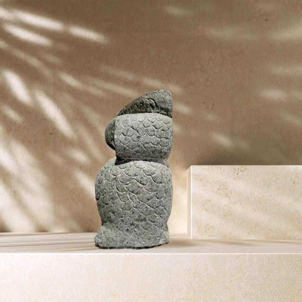 Estatua de buho de piedra natural 30 cm