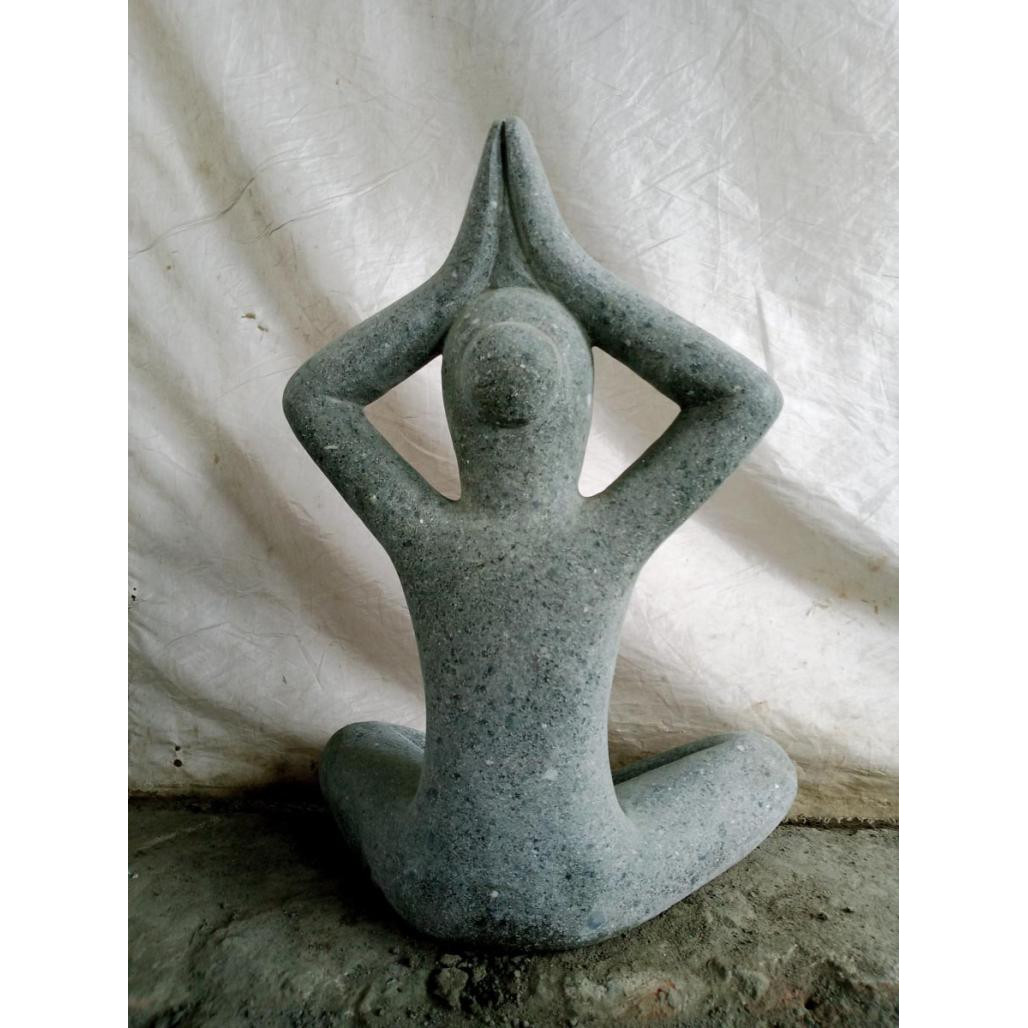 Estatua diseà±o de piedra volcanica yoga 50 cm Estatua diseà±o de piedra volcanica yoga 50 cm