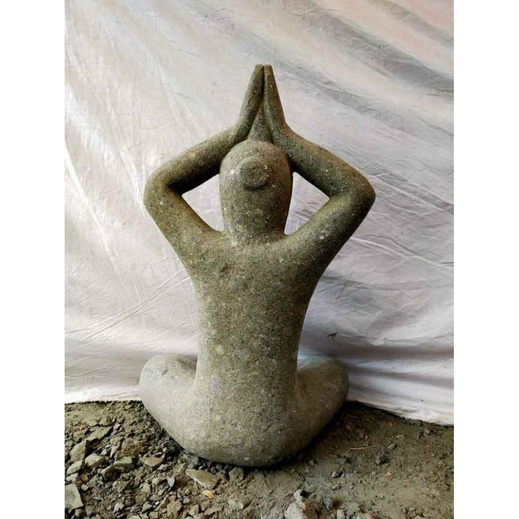 Estatua de piedra volcànica diseà±o mujer posición yoga 75 cm Estatua de piedra volcànica diseà±o mujer posición yoga 75 cm