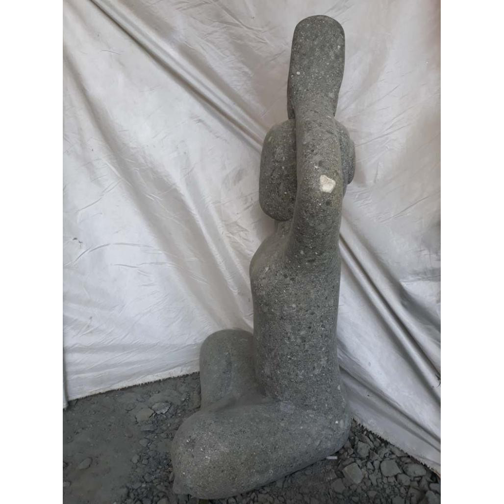 Escultura de piedra zen mujer posición de yoga 100 cm Escultura de piedra zen mujer posición de yoga 100 cm