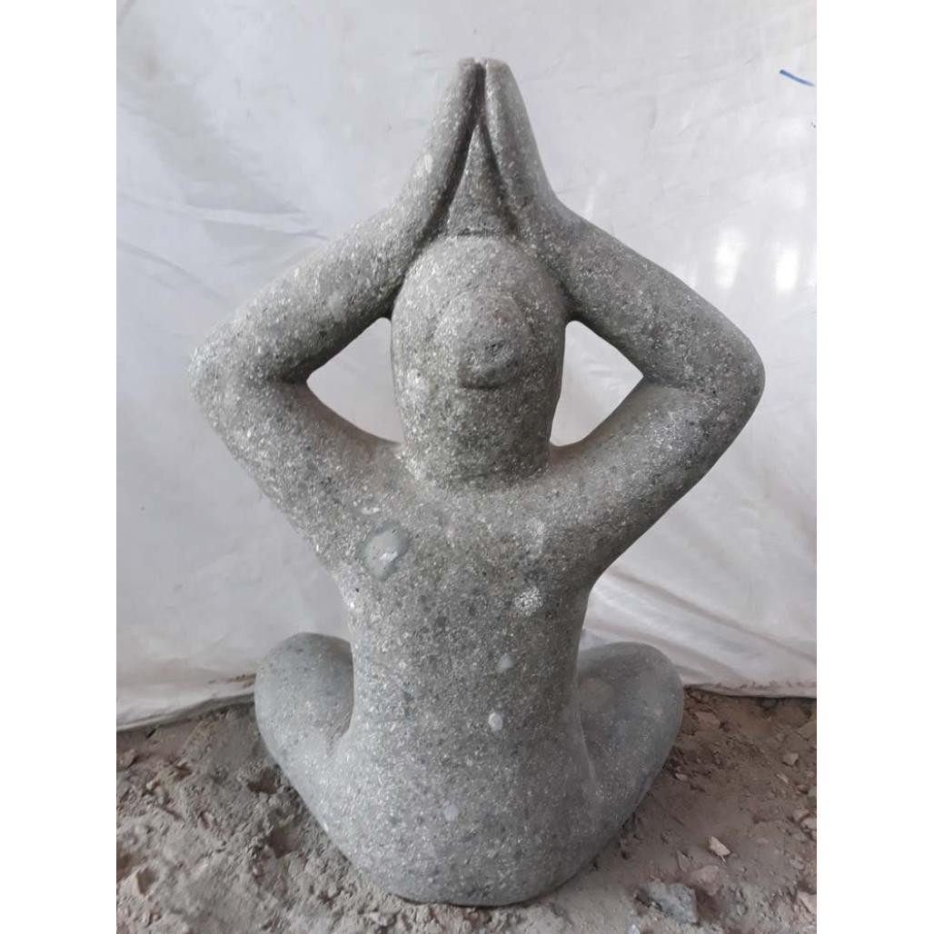 Escultura de yoga mujer moderna en piedra 40 cm Escultura de yoga mujer moderna en piedra 40 cm