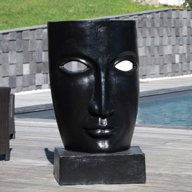 Estatua de jardin diseà±o cara negro 120cm