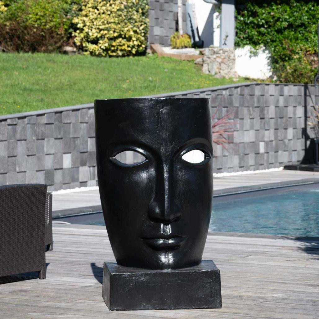 Estatua de jardin diseà±o cara negro 120cm