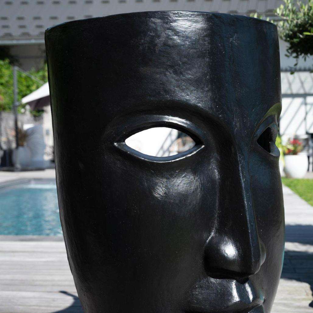 Estatua de jardin diseà±o cara negro 120cm