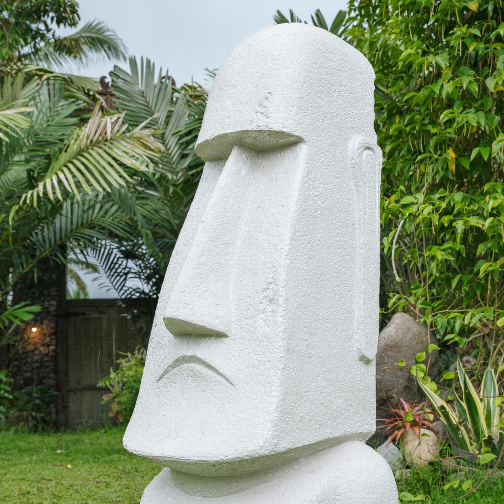 Estatua gigante de jardàn moai de isla de pascua en fibrocemento 2m Estatua gigante de jardàn moai de isla de pascua en fibrocemento 2m