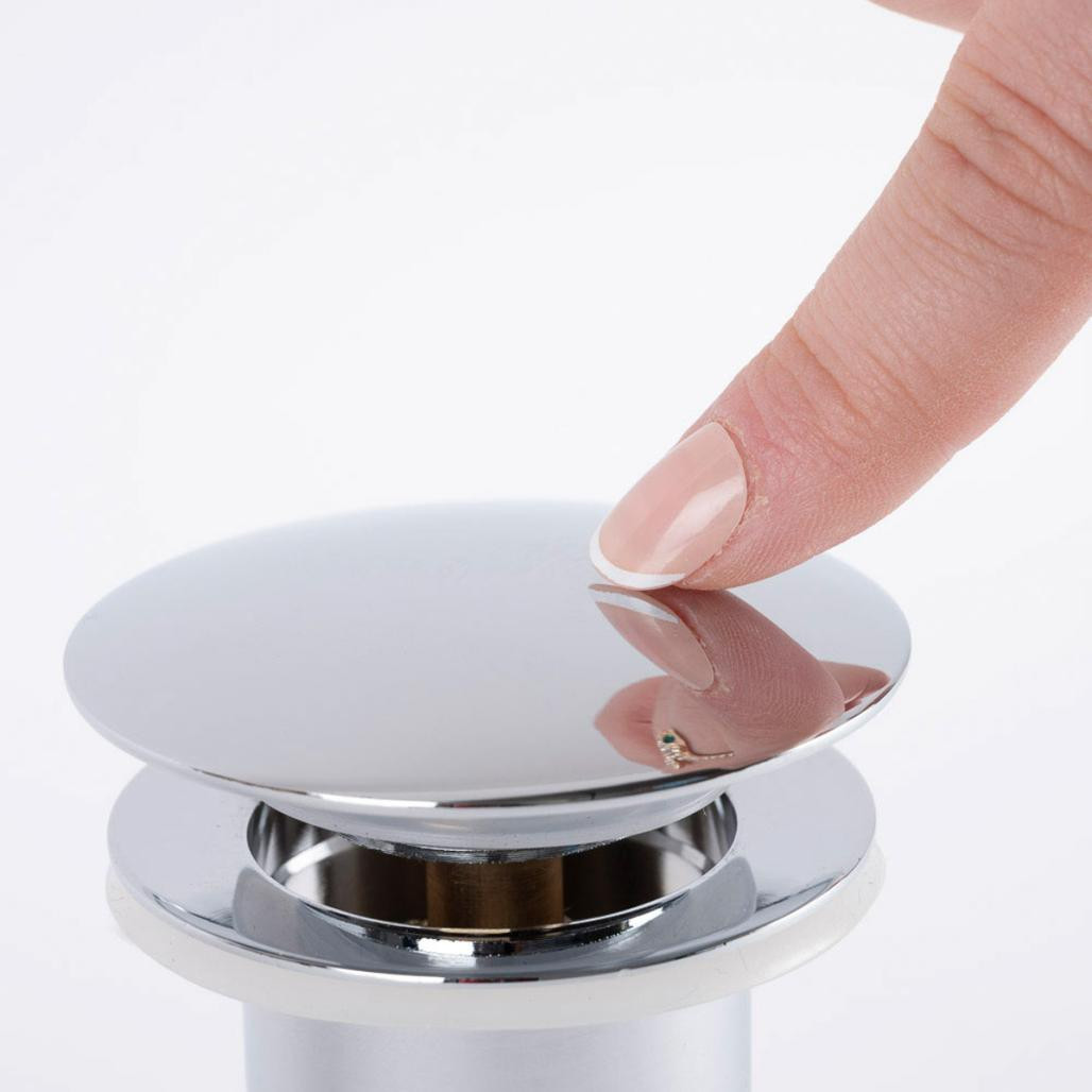 Válvula click clack sin rebosadero, cromada Válvula click clack sin rebosadero, cromada