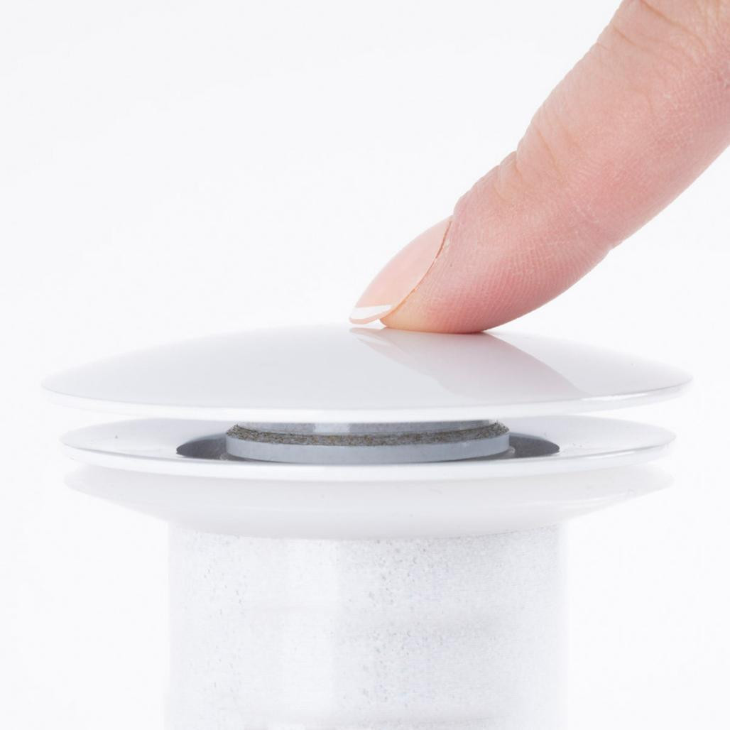 Válvula click clack sin rebosadero, blanca