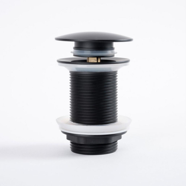 Válvula click clack lavabo sin rebosadero, negra