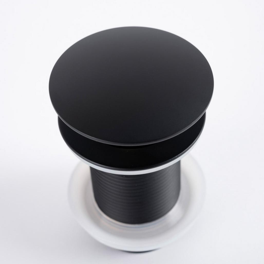 Válvula click clack lavabo sin rebosadero, negra