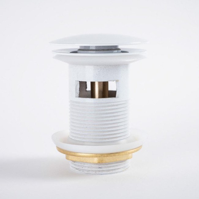 Válvula pop-up lavabo con rebosadero, blanca