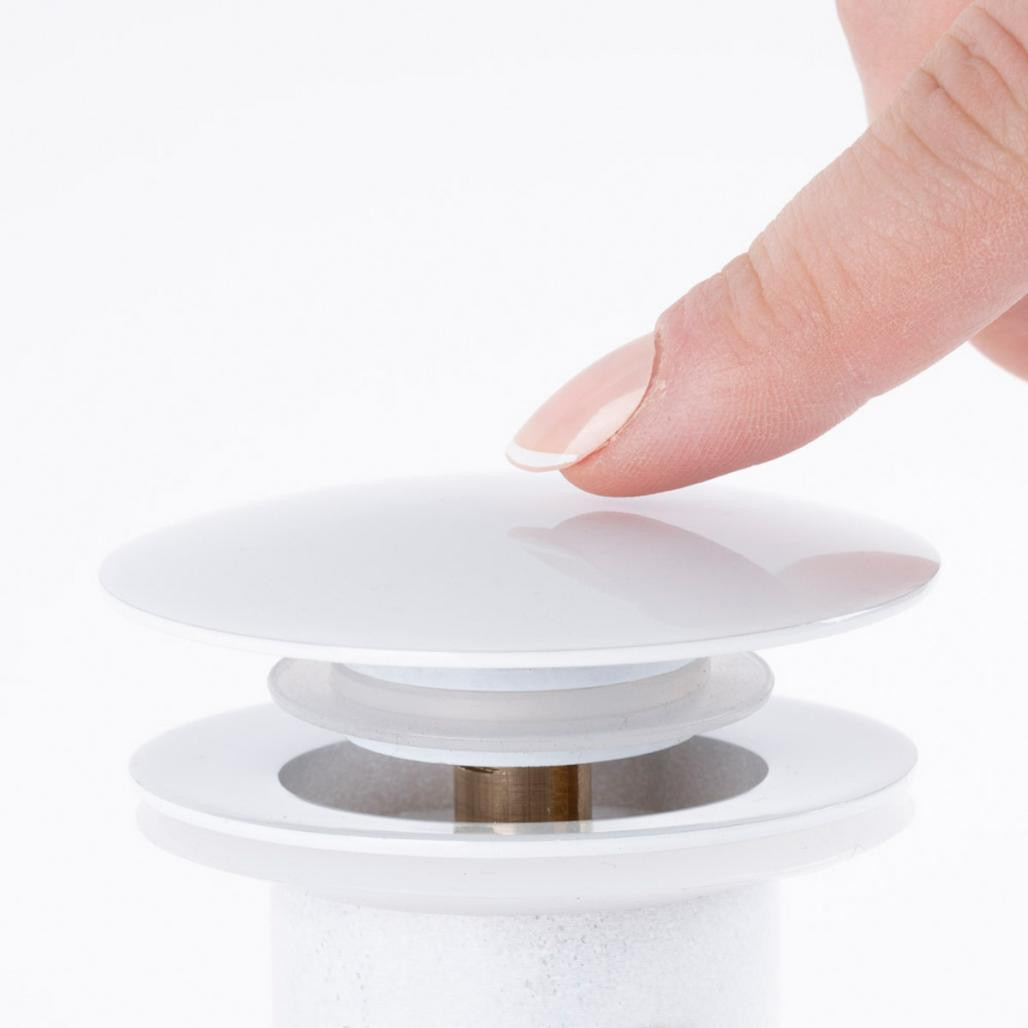 Válvula pop-up lavabo con rebosadero, blanca Válvula pop-up lavabo con rebosadero, blanca