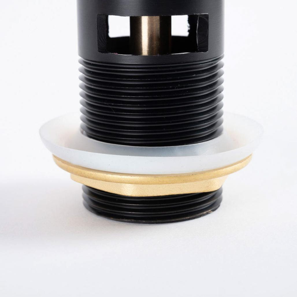 Válvula click clack lavabo con rebosadero, negra