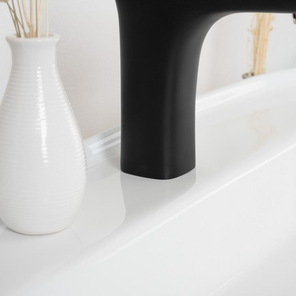 Grifo mezclador de cuarto de baño Glomma negro y oro rosa