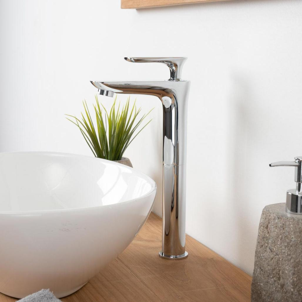 Grifo alto para cuarto de baño Ems cromado Grifo alto para cuarto de baño Ems cromado