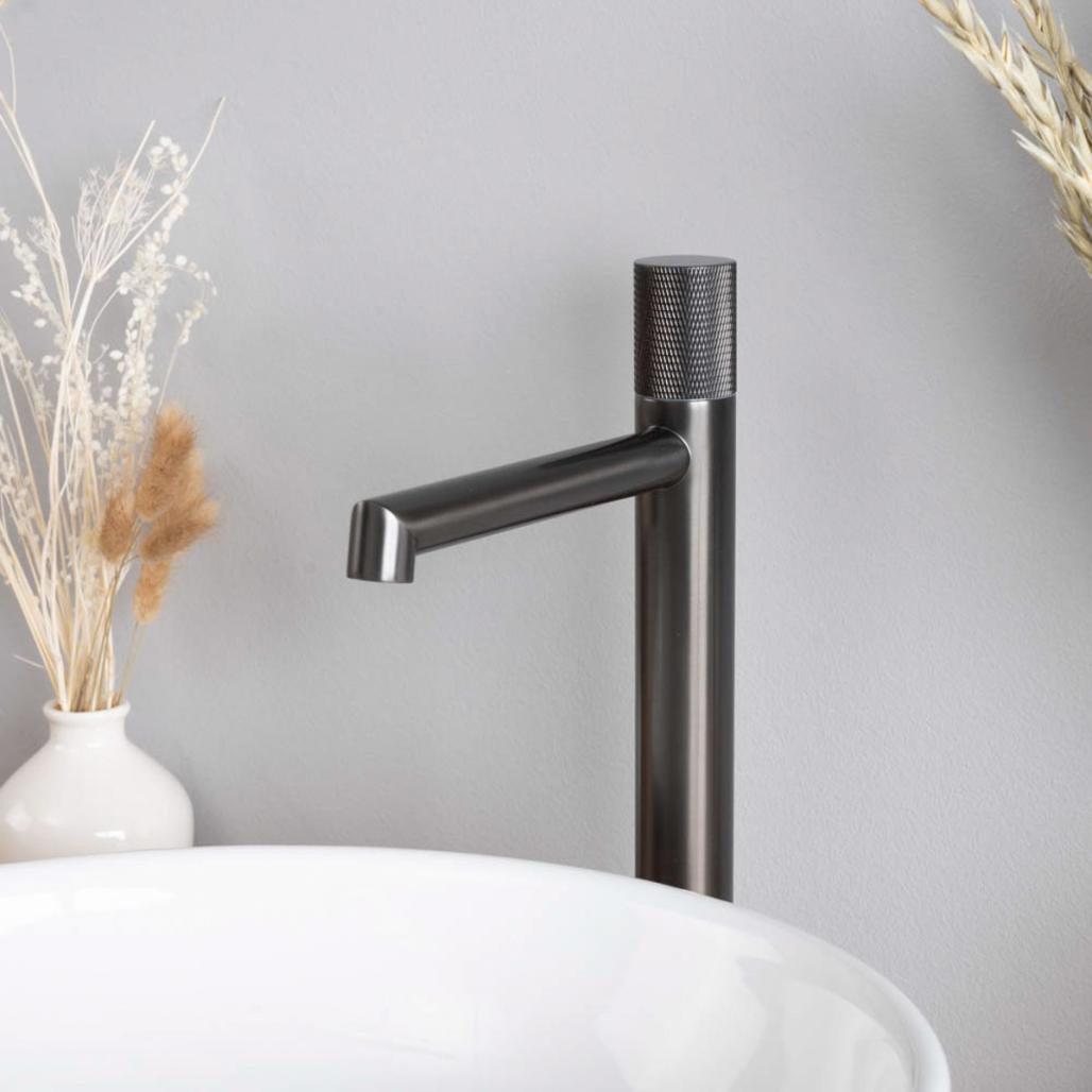 Monomando progresivo alto para lavabo, Irminio gun-métal