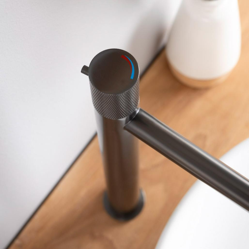 Monomando progresivo alto para lavabo, Irminio gun-métal