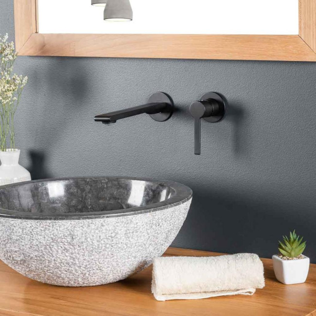 Monomando de pared para lavabo Tamisa negro