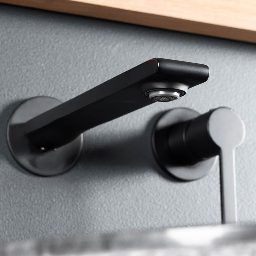 Monomando de pared para lavabo Tamisa negro