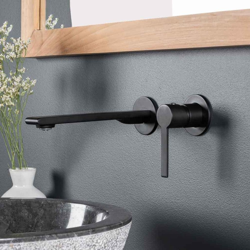 Monomando de pared para lavabo Tamisa negro