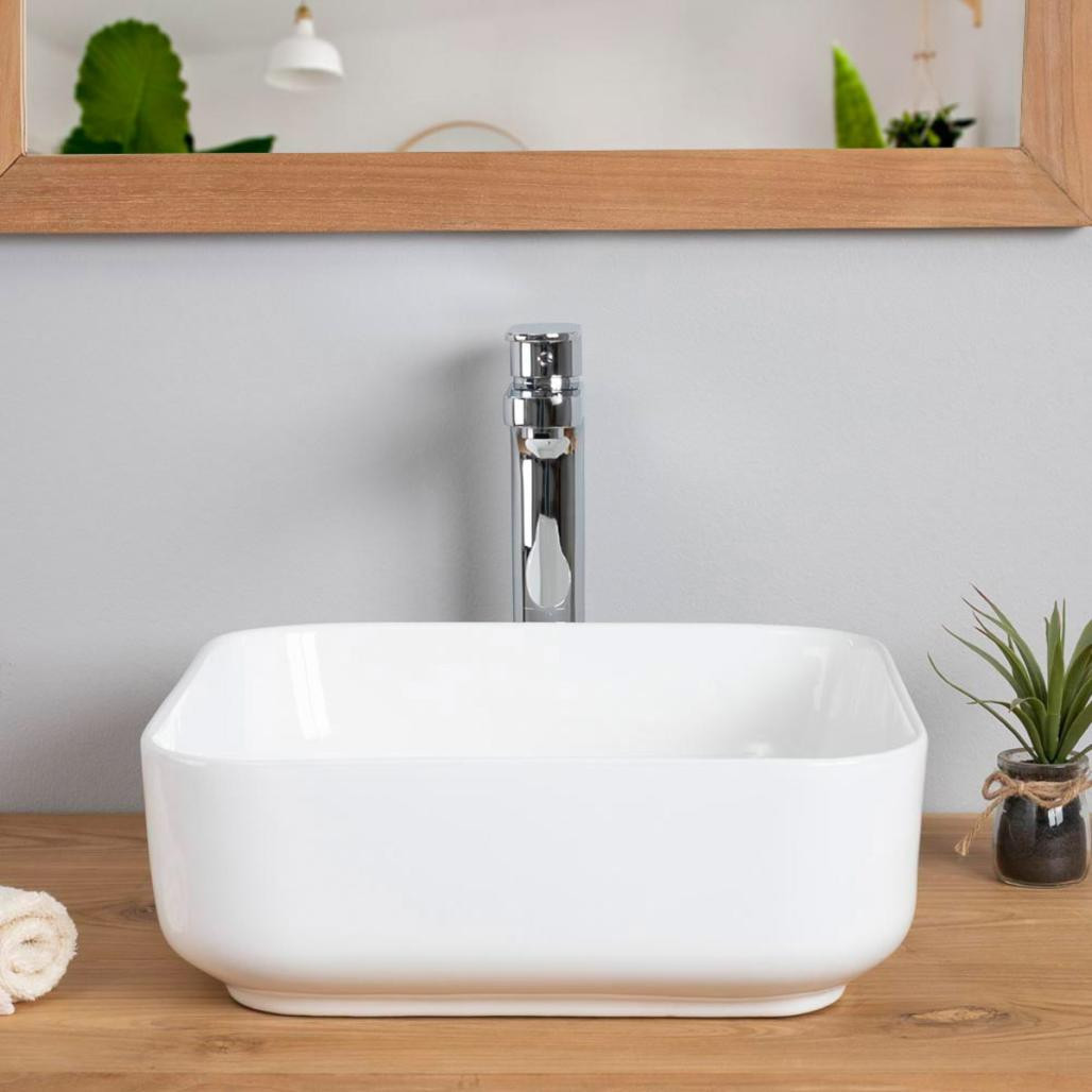 Lavabo de cerámica cuadrado Ally 39cm Lavabo de cerámica cuadrado Ally 39cm