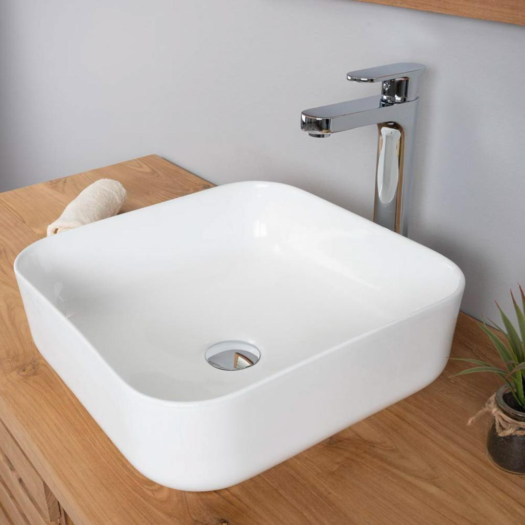 Lavabo de cerámica cuadrado Ally 39cm Lavabo de cerámica cuadrado Ally 39cm