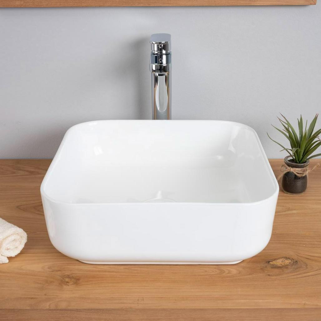 Lavabo de cerámica cuadrado Ally 39cm Lavabo de cerámica cuadrado Ally 39cm